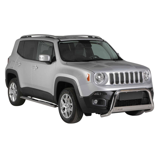 Bară de protecție/buton față pentru Jeep Renegade 2014-2017, ø63mm, oțel, argintiu
