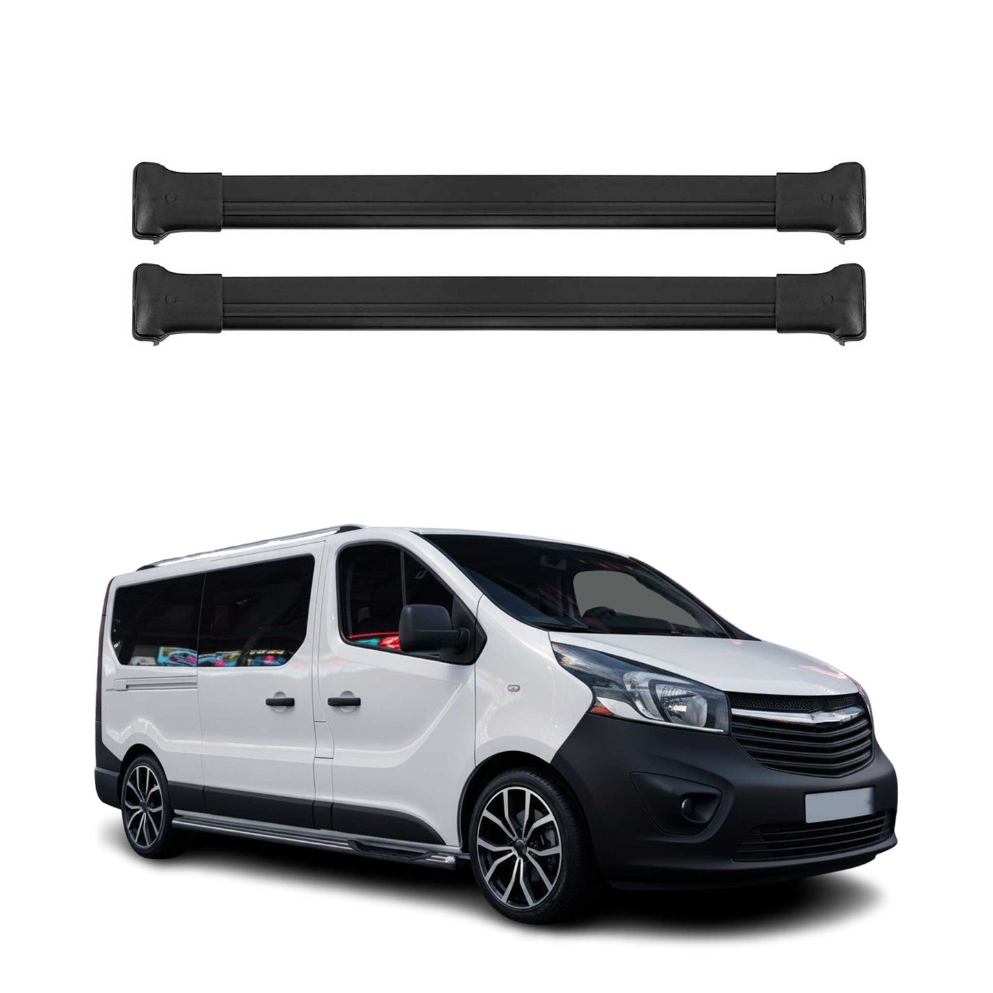 Portbagaj de plafon pentru Fiat Talento 2016-2022 75kg aluminiu negru 2 buc