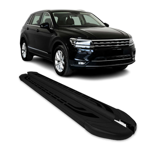 Trittbretter Schweller Seitenbretter für VW Tiguan Allspace 2016-23 Alu Schwarz