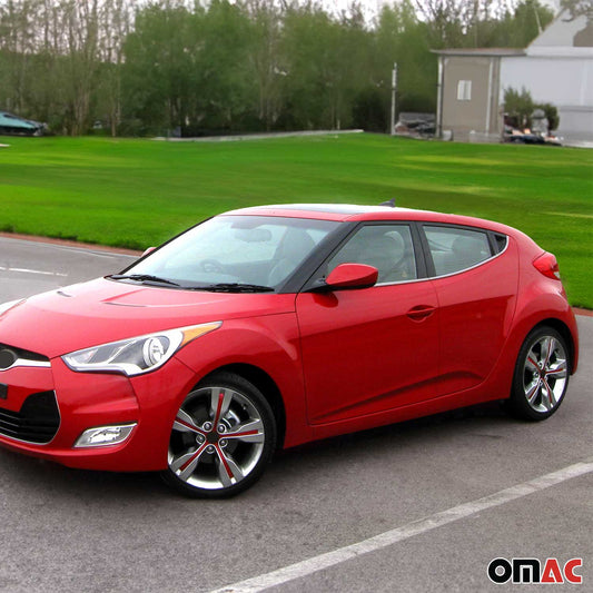 Benzi decorative pentru geamuri pentru Hyundai Veloster 2011-2019, oțel inoxidabil cromat, 4 bucăți