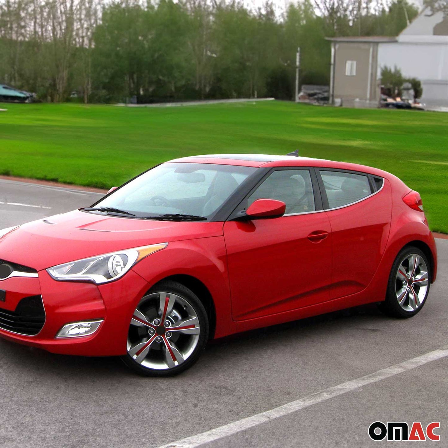 Benzi decorative pentru geamuri pentru Hyundai Veloster 2011-2019, oțel inoxidabil cromat, 4 bucăți