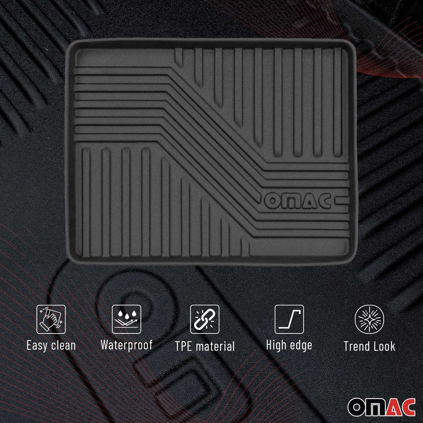 Protecție/tavă pentru portbagaj din cauciuc, multifuncțională, universală, 43 x 33 cm