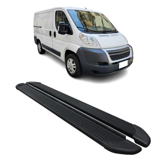Seitenschweller Trittbretter Schweller für Peugeot Boxer 2006-25 L1 Alu Schwarz