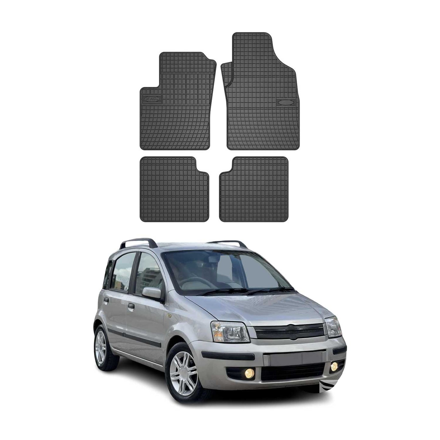 OMAC Gummi Fußmatten für Fiat Panda 2003-2012 Automatten Gummi TPE Schwarz 4tlg