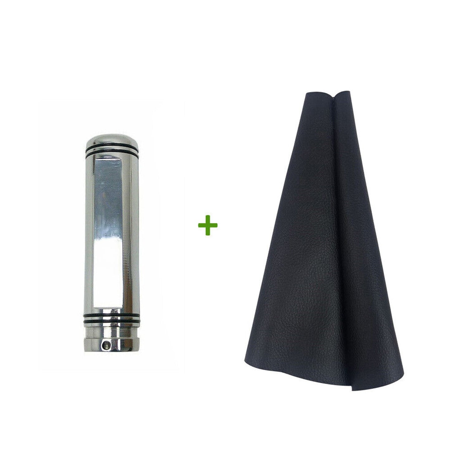 Manetă și burduf frână de mână pentru Peugeot 206 și 206+ 1998-2012, aluminiu lucios