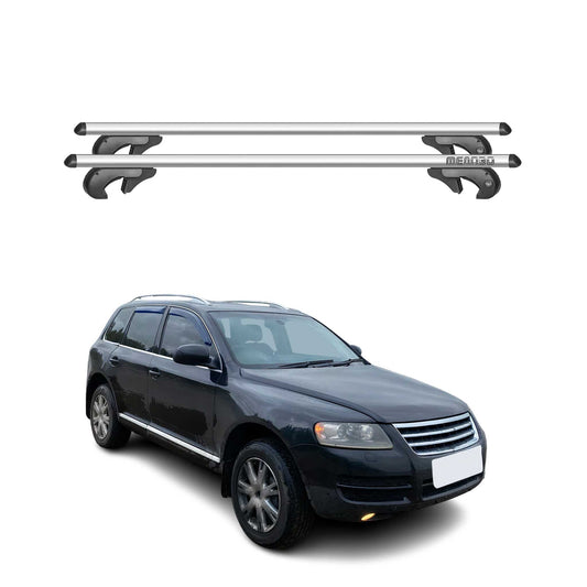 Menabo Dachträger Grundtäger für VW Touareg mk1 2002-2006 Pre-FL 90kg Alu Silber