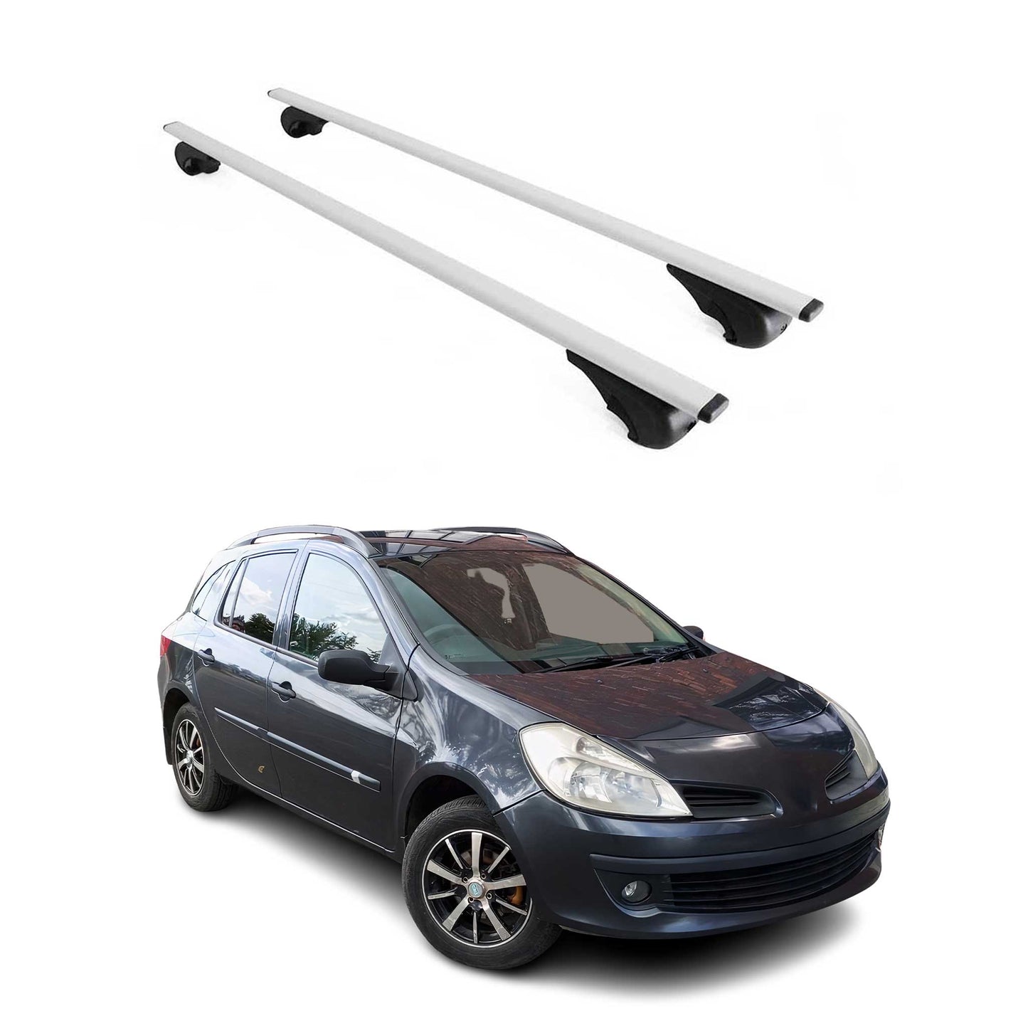 Portbagaj de plafon pentru Renault Clio Grandtour 2005-2019 75kg, negru metalic