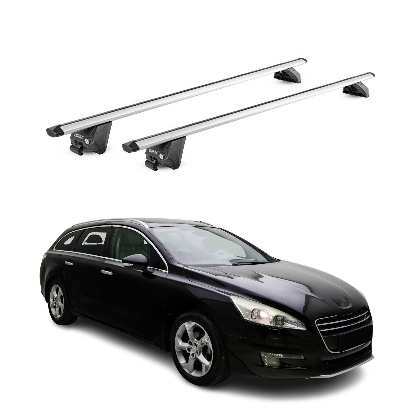 Dachträger Grundtäger für Peugeot 508 Kombi 2011-2025 100kg Alu Silber 2 tlg ABE