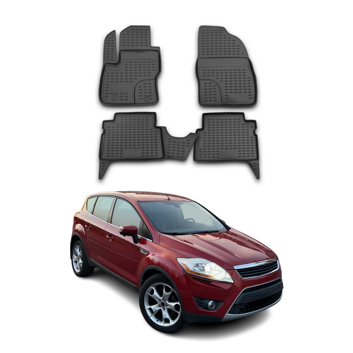 2008-2013 Ford Kuga Fußmatten TPE Schwarz 4 tlg