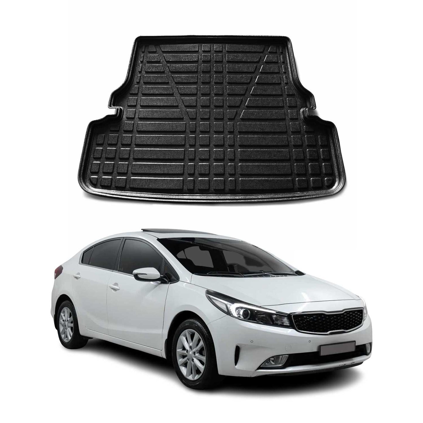 Kofferraumwanne Laderaumwanne für Kia Cerato 2016-2025 Gummi TPE Schwarz