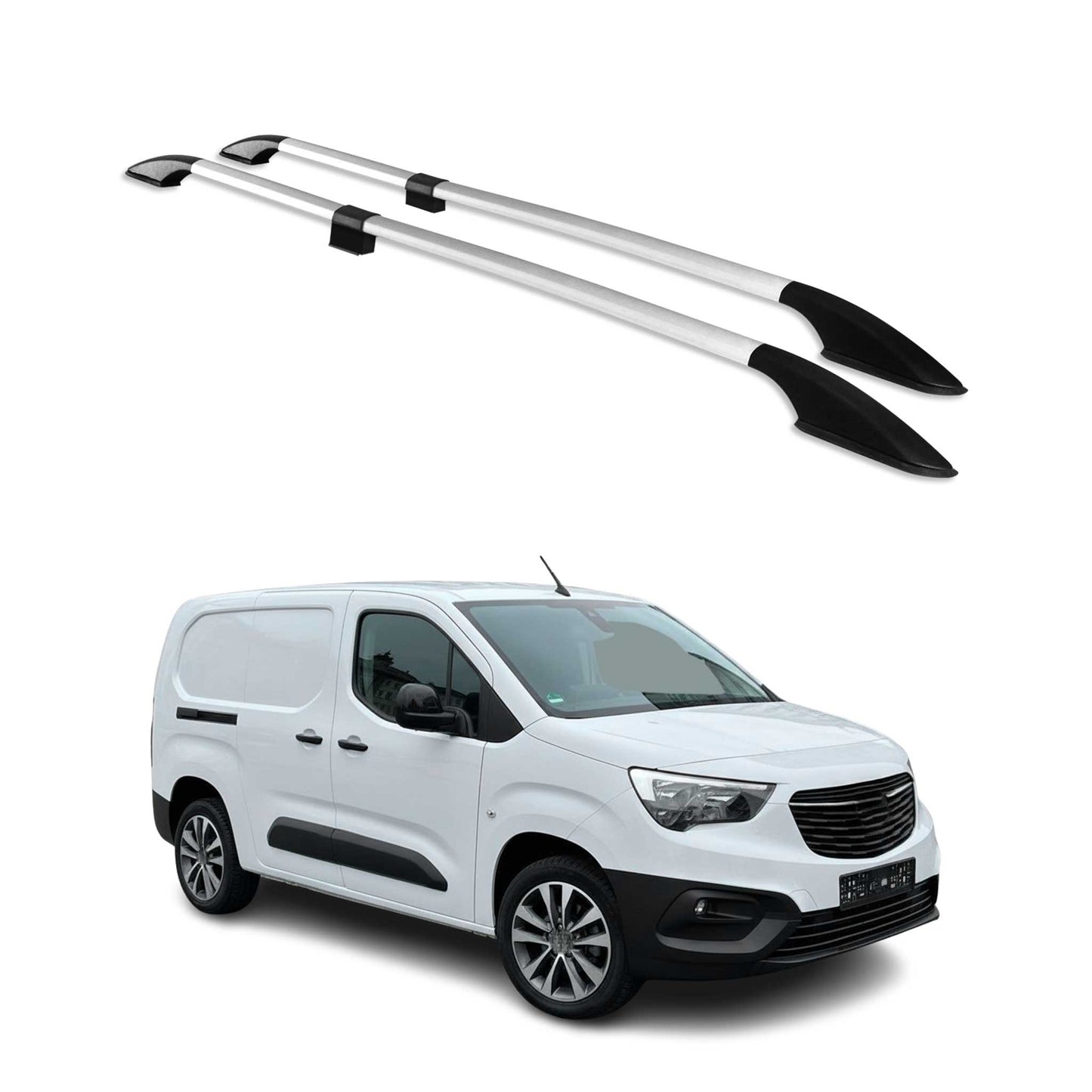 Dachreling Dachgepäckträger für Opel Combo E 2019-2025 L2 Langer Alu Grau