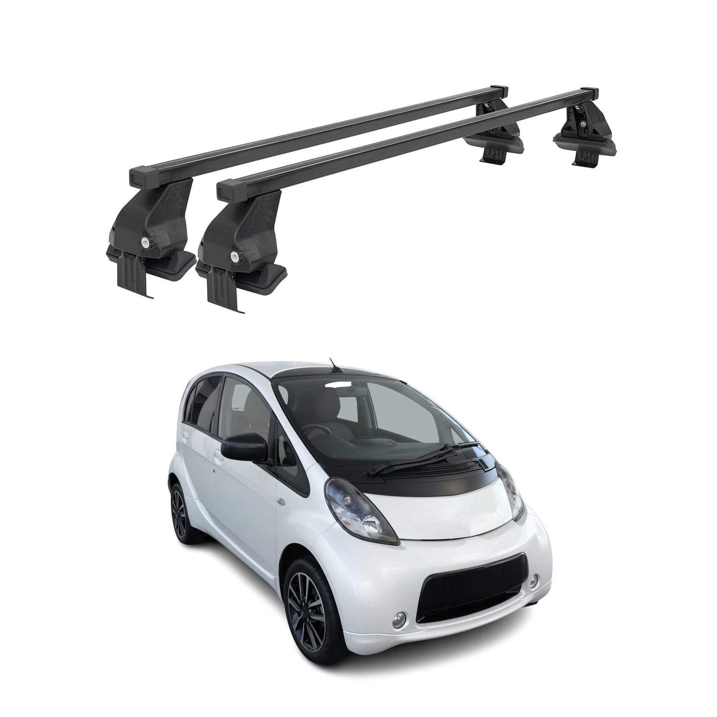 Menabo Dachträger für Peugeot iOn / Citroen C-Zero 2010-2014 Stahl Schwarz 2x