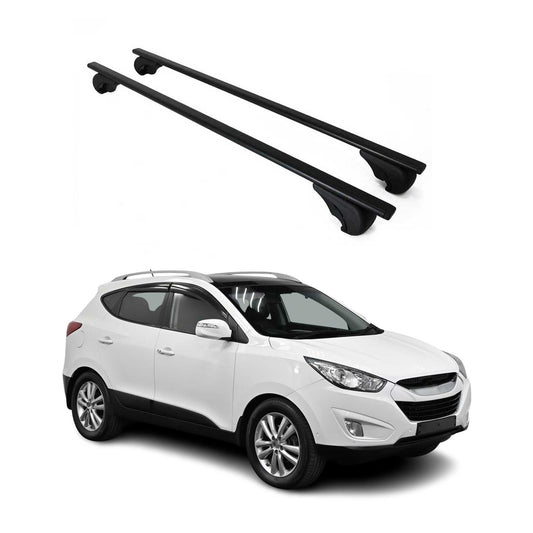 Portbagaj de plafon pentru Hyundai ix35 2010-2015 75kg, negru metalic, 2 piese