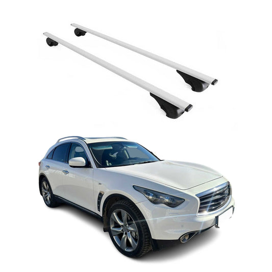 Portbagaj de plafon pentru Infiniti FX37 2008-2013 75kg, metal, argintiu, 2 buc.