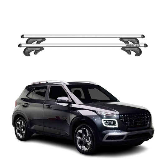 Menabo Dachträger Grundtäger für Hyundai Venue 2020-2025 90kg Alu Silber 2 tlg