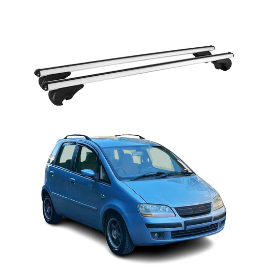 Portbagaj de plafon pentru Fiat Idea 2003-2012 75kg aluminiu argintiu 2 buc