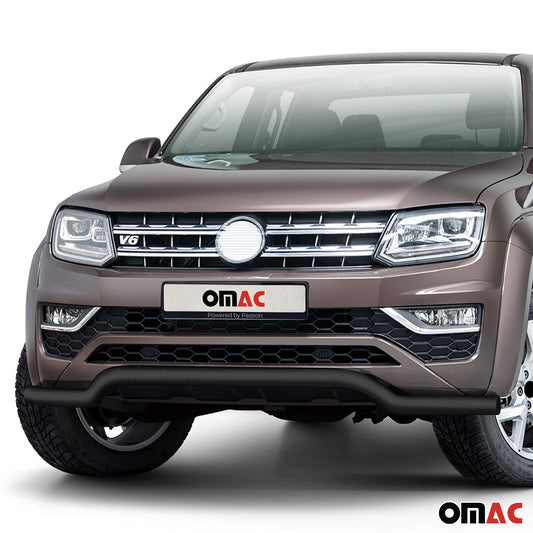 Bară de protecție/buton față pentru VW Amarok 2016-2021, omologată ABE, oțel inoxidabil, neagră