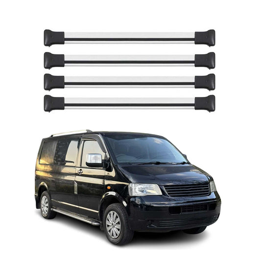Portbagaj de plafon pentru VW Transporter T5 2003-2015 75kg aluminiu argintiu 4 buc