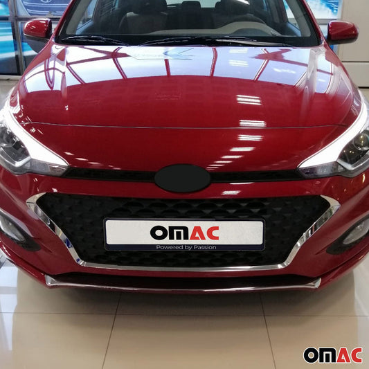 Benzi decorative grilă auto pentru Hyundai i20 2018-2021, oțel inoxidabil, argintiu, 3 bucăți