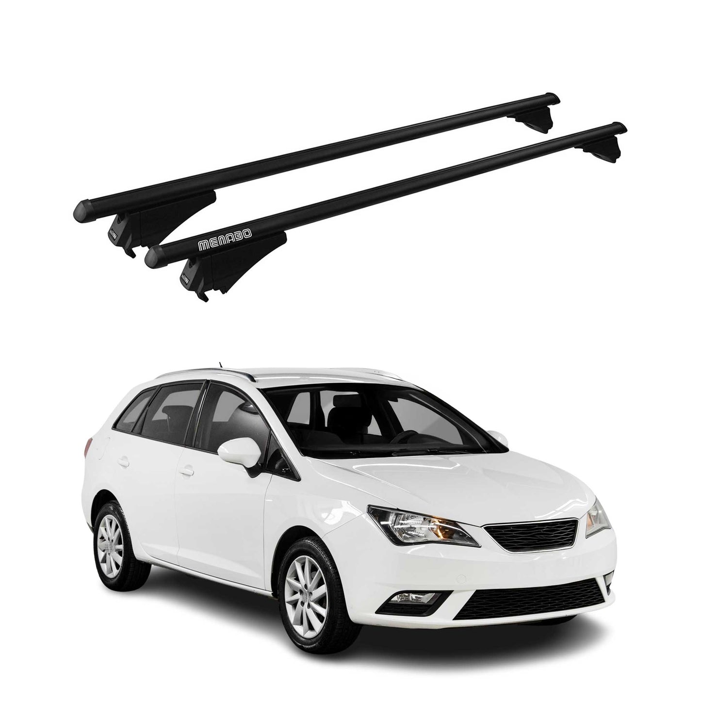 Menabo Grundträger Dachträger für Seat Ibiza ST 2010-2016 ABE Alu Schwarz 2x