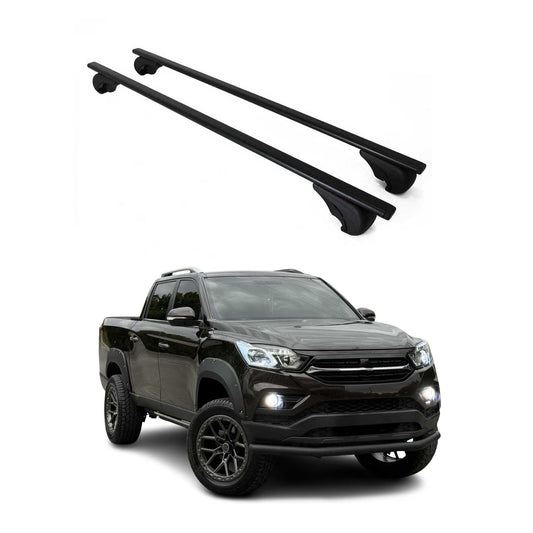 Portbagaj de plafon pentru SsangYong Grand Musso 2018-2025 75kg, negru metalic, 2x
