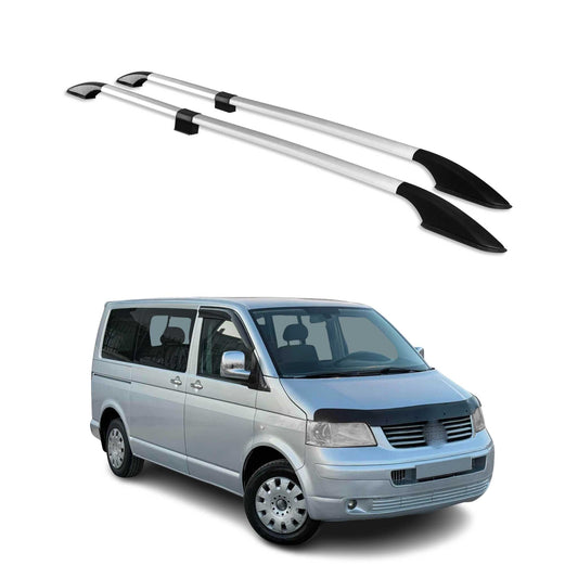Dachreling Relingträger für VW T5 T6 2003-2025 L1 Kurzer Alu Silber 2x