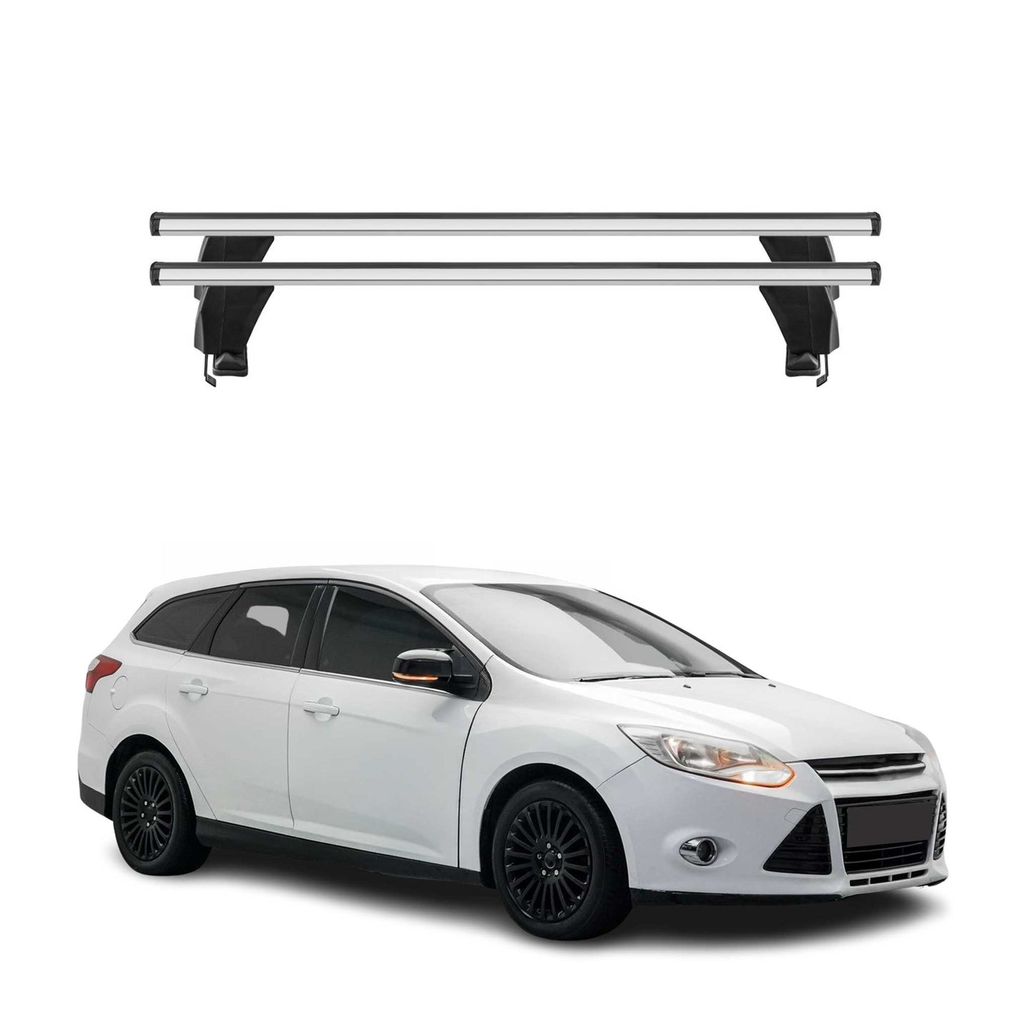 Bagażnik dachowy Menabo do Forda Focusa Turniera 2011-2018, 50 kg, aluminiowy, srebrny, 2x