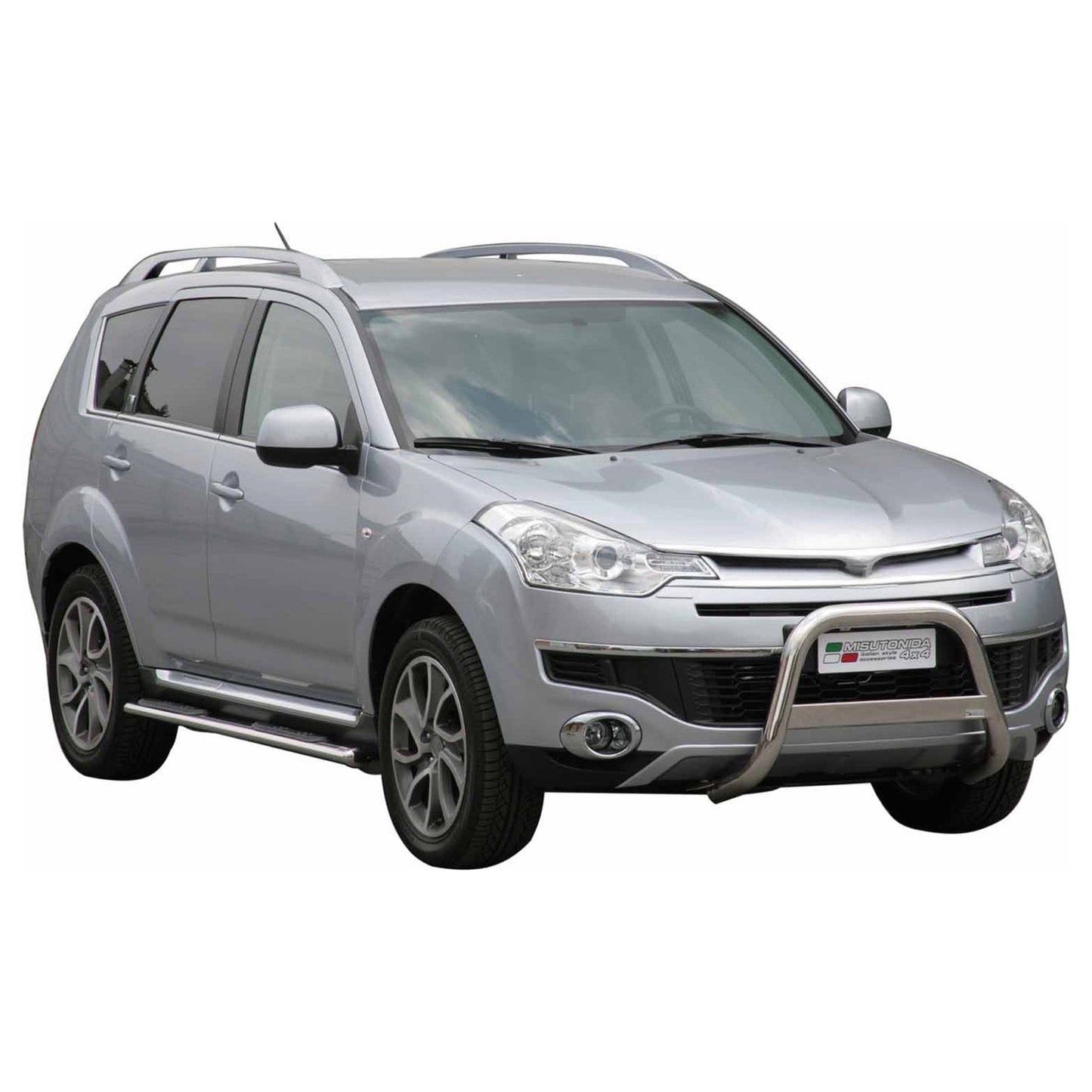 Bară de protecție/buton față pentru Citroen C-Crosser 2008-2012 ø63mm oțel argintiu