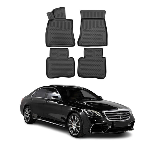 2013-2017 Mercedes S Klasse AMG W222 Fußmatten TPE Schwarz 4 tlg