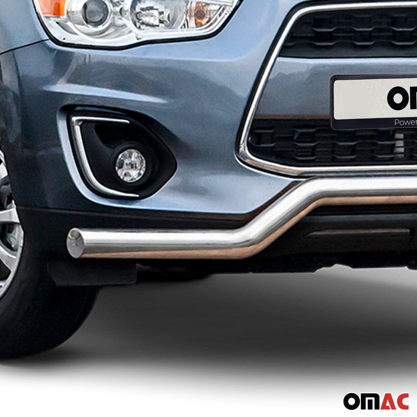 Bară de protecție/buton față pentru Mitsubishi ASX 2012-2017, omologată ABE, oțel, argintiu
