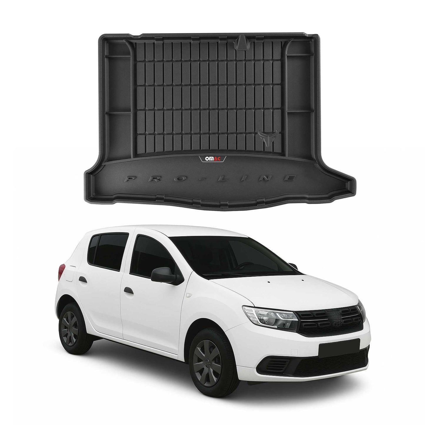 OMAC Gummi Kofferraumwanne für Dacia Sandero 2012-2020 TPE Laderaumwanne Schwarz