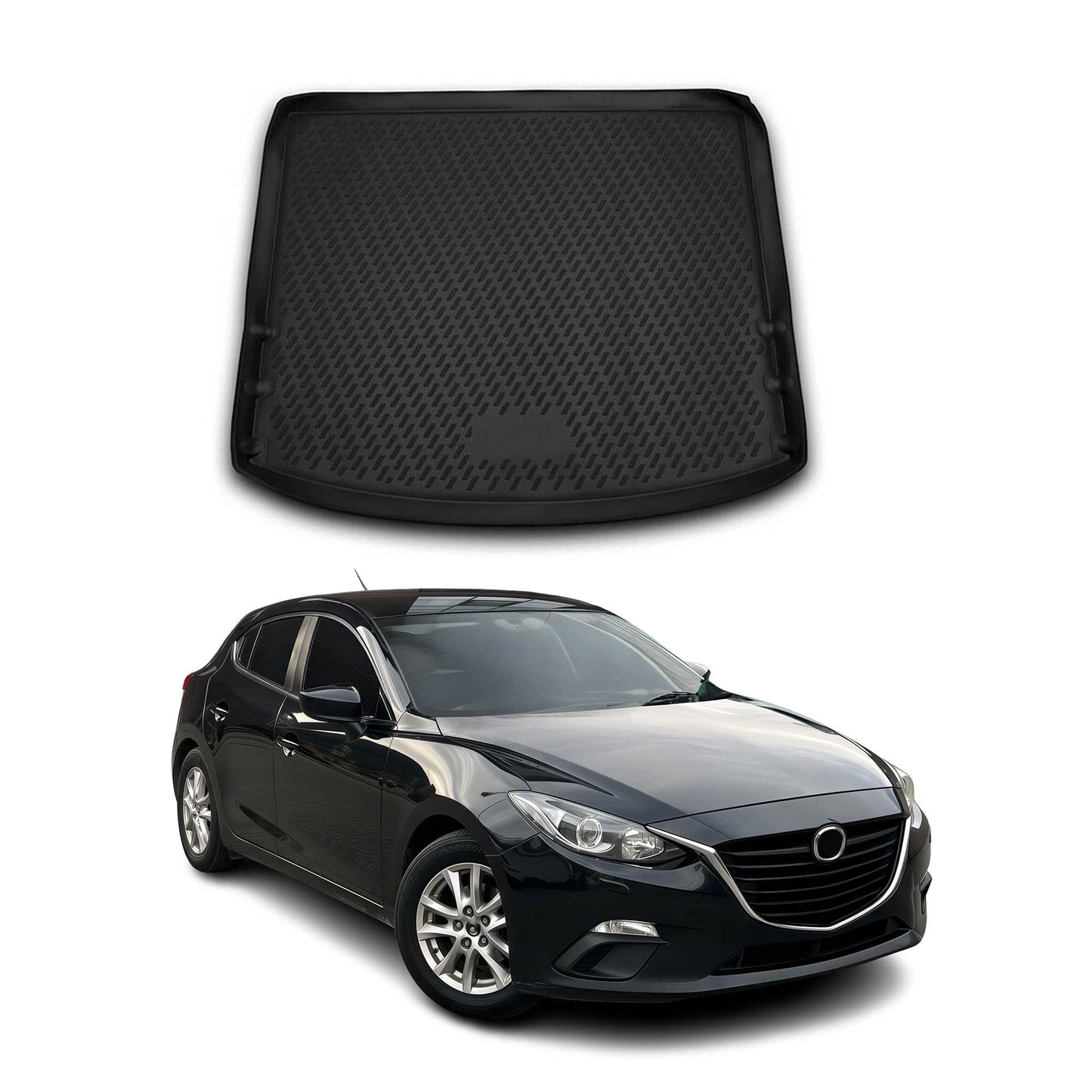 Kofferraummatte Kofferraumwanne für Mazda 3 2013-2018 Schrägheck Gummi TPE