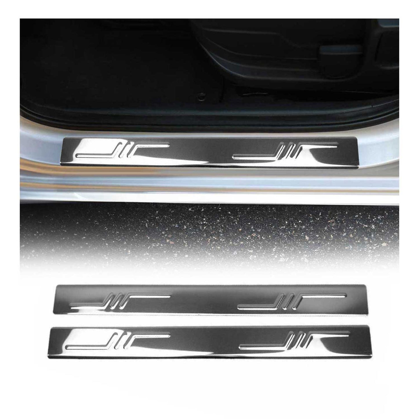Ornamente prag uși pentru Citroen Jumper 2006-2025, oțel inoxidabil, argintiu, set 2 piese
