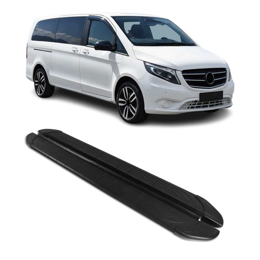Trittbretter Seitenschweller für Mercedes Vito 2014-2025 Langer L3 Alu Schwarz