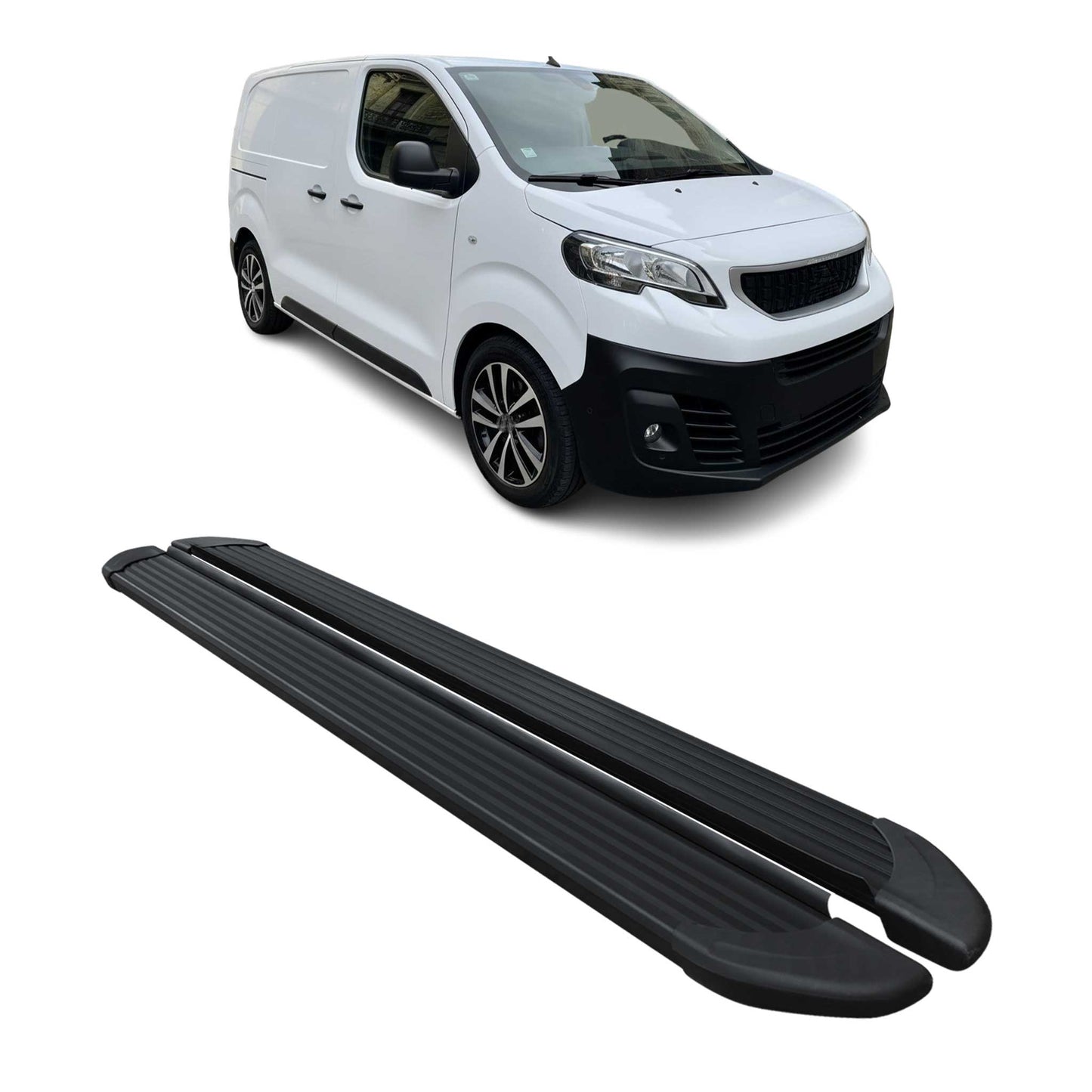 Trittbretter für Peugeot Expert Traveller 2017-2025 L1 Kurzer Alu Schwarz