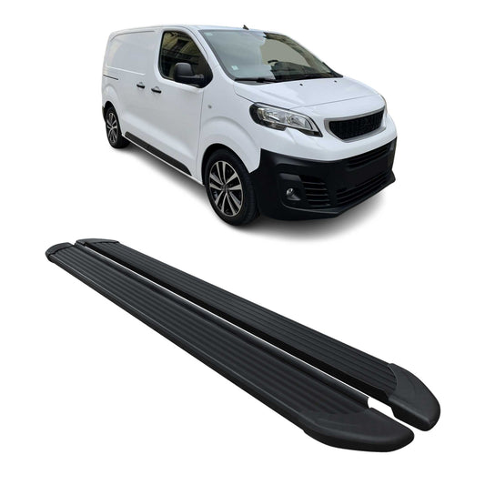 Praguri spate pentru Peugeot Expert Traveller 2017-2025 L1 scurte din aluminiu negru