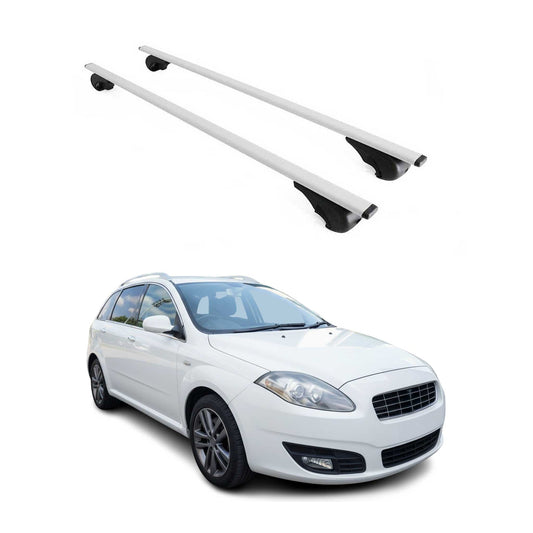 Dachträger Grundtäger für Fiat Croma Kombi 2005-2010 75kg Metall Silber 2 tlg