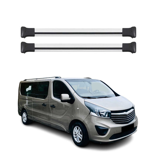 Portbagaj de plafon pentru Opel Vivaro BC 2014-2025 75kg aluminiu argintiu 2 buc