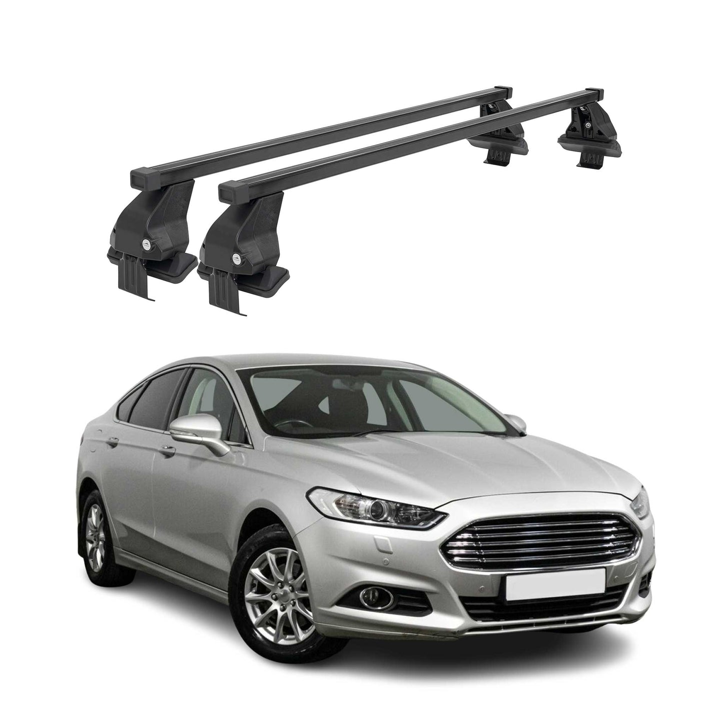 Menabo Dachträger für Ford Mondeo Stufenheck Liftback 2014-2022 50kg Schwarz 2x
