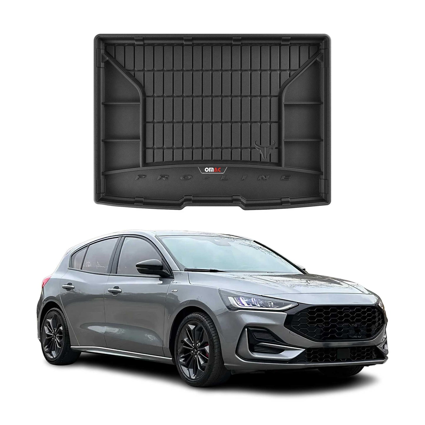 OMAC Gummi Kofferraumwanne für Ford Focus mk4 2019-2025 Fünftürer Laderaumwanne