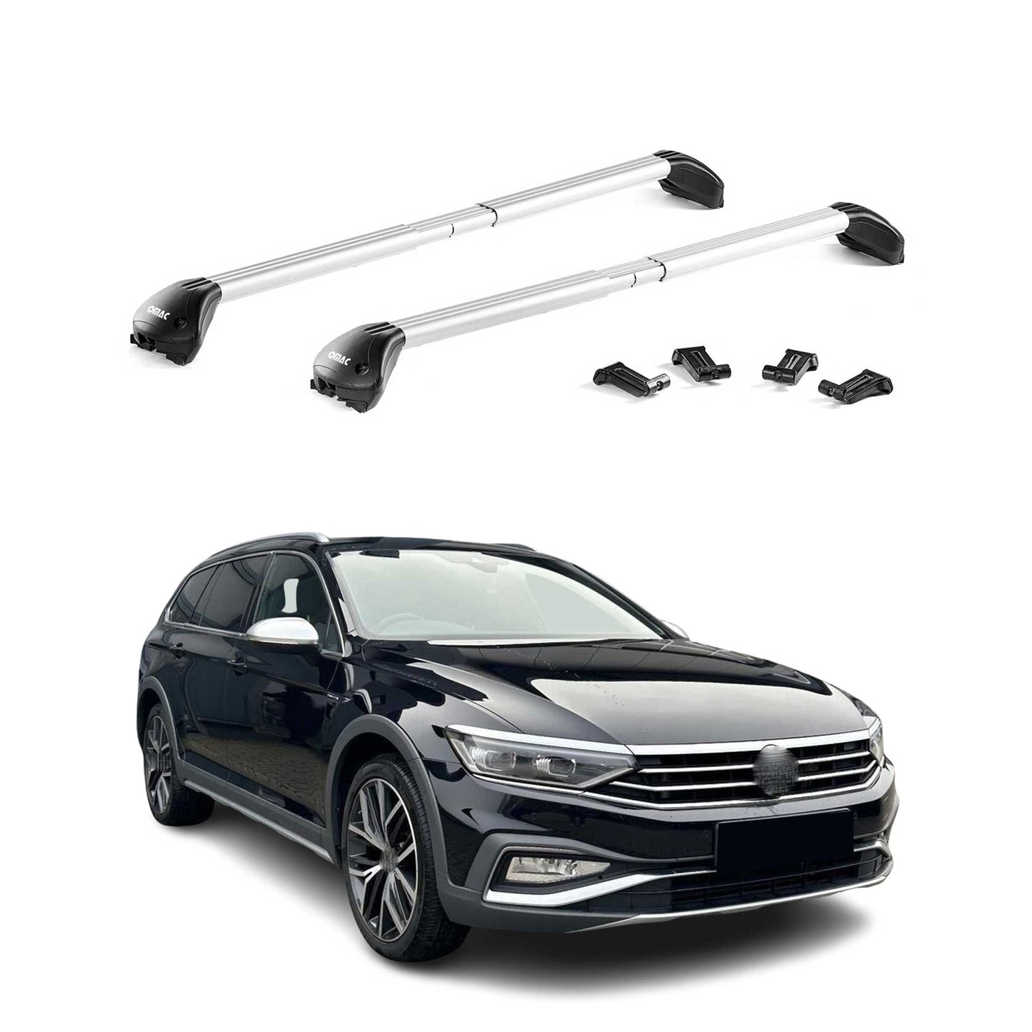 Dachträger Grundtäger für VW Passat Alltrack B8 2015-2021 100kg Alu Grau 2x ABE