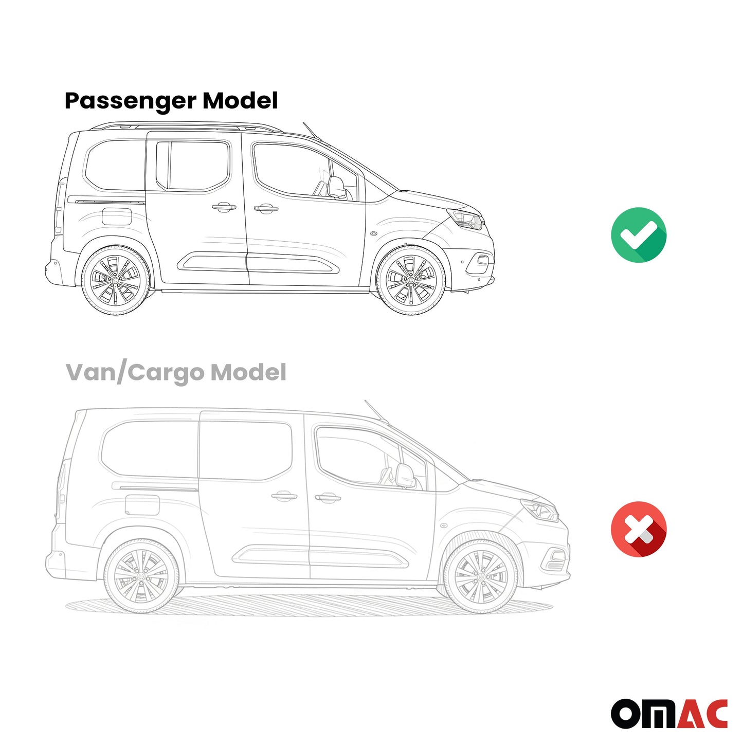 Scară/borduri laterale pentru Toyota Proace City 2019-2025 L1 Ampatament scurt, aluminiu, negru