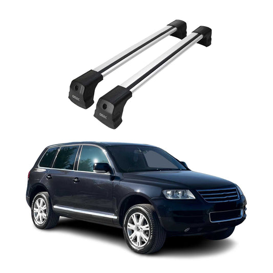 Dachträger Grundtäger für VW Touareg mk1 2002-2010 75kg Aluminium Silber 2 tlg