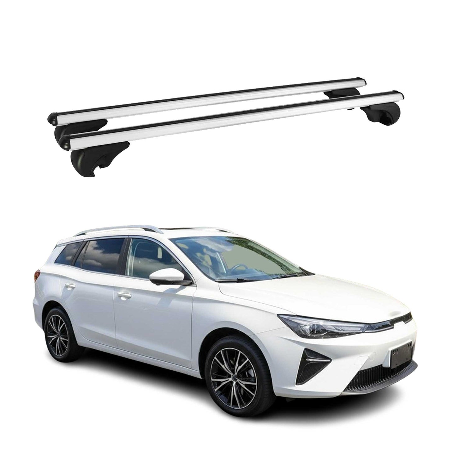 Portbagaj de plafon pentru MG 5 EV 2017-2025 75kg aluminiu argintiu 2 buc