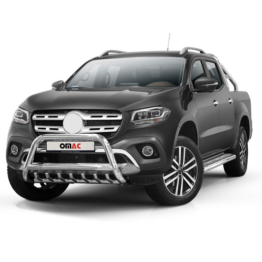 Bară de protecție/buton față pentru Mercedes Clasa X 2017-2020 cu ABE (omologare de tip germană) Oțel Argintiu