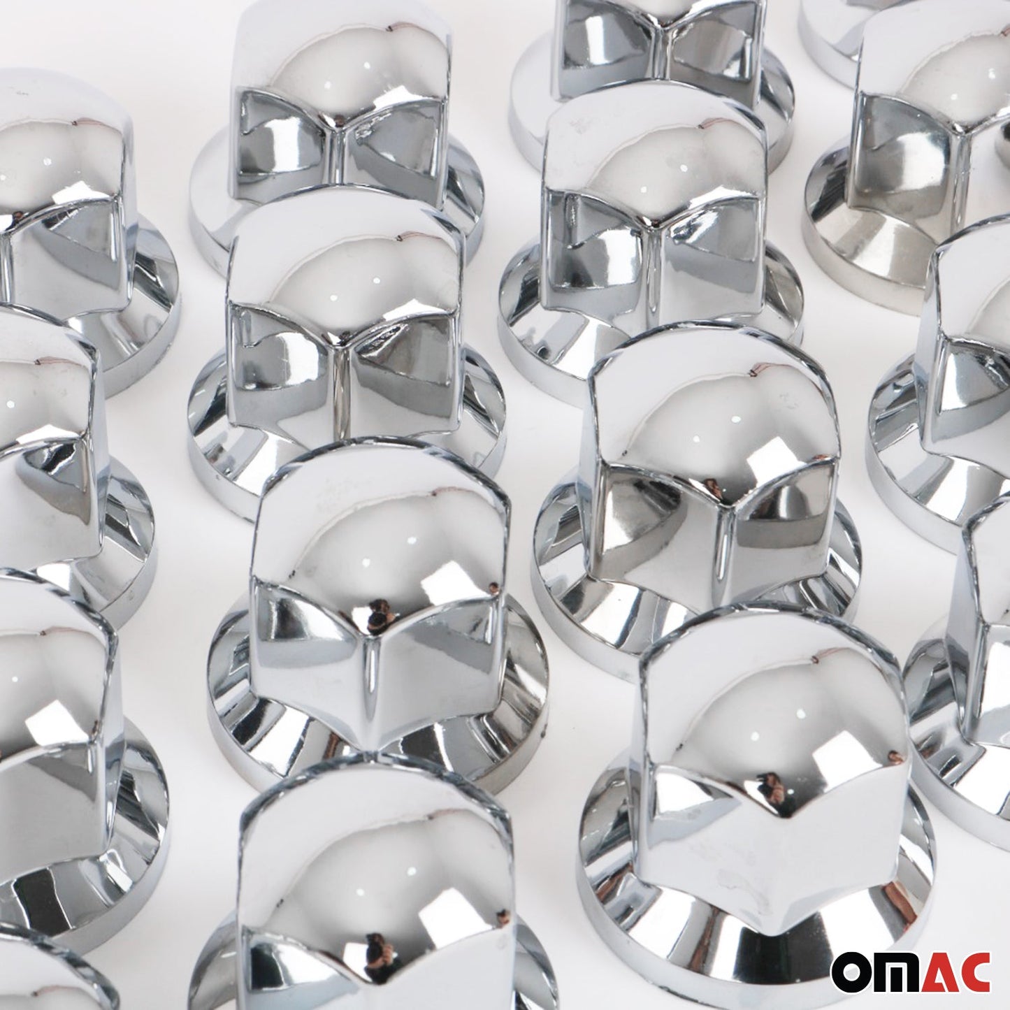 40x Glänzend Chrom Radmutterkappen Schutz Ø33mm für hohe Schrauben / LKW