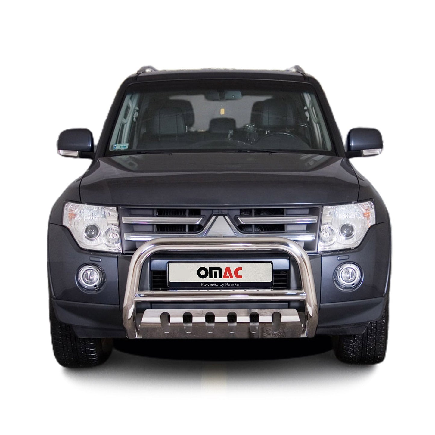 Bară de protecție/buton față pentru Mitsubishi Pajero 2007-2014, omologată ABE, oțel inoxidabil, argintiu