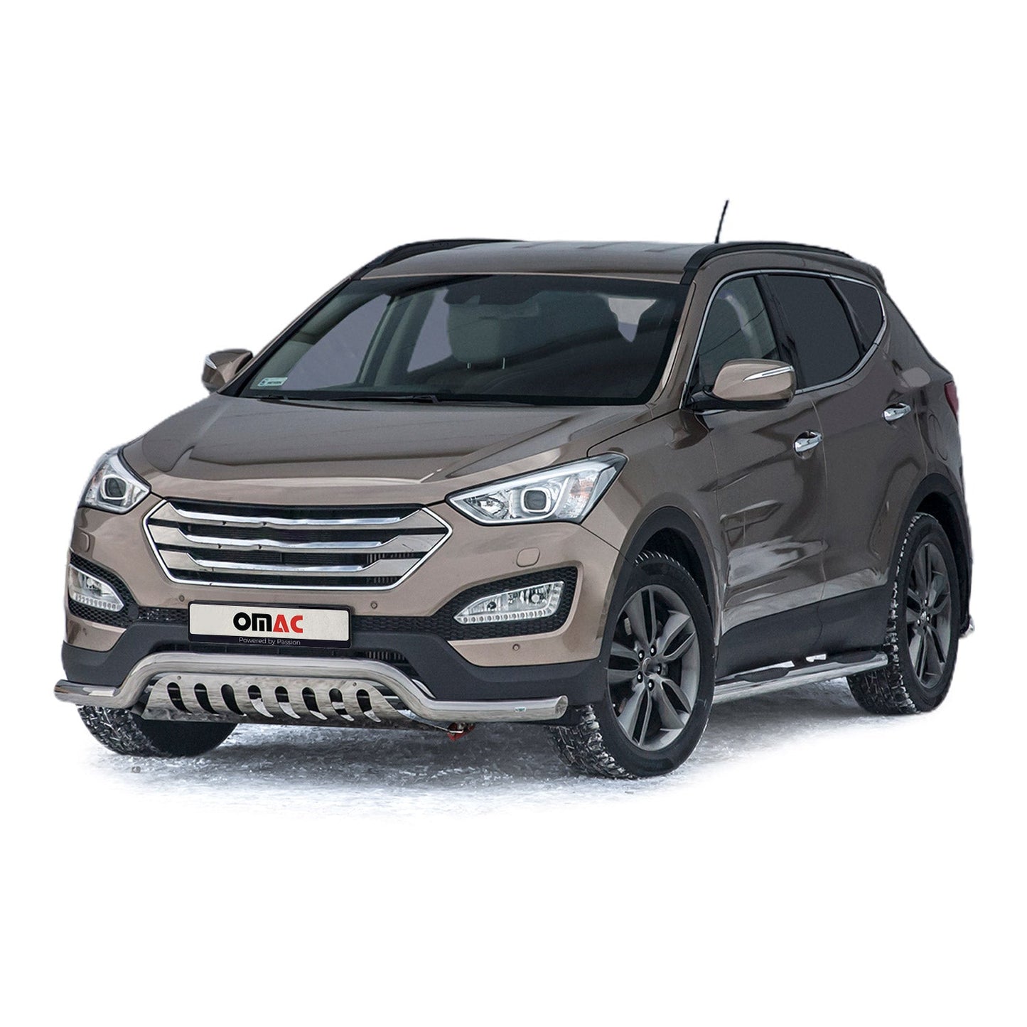 Bară de protecție față din oțel inoxidabil pentru Hyundai Santa Fe 2012-2018 cu ABE (omologare de tip germană) argintie