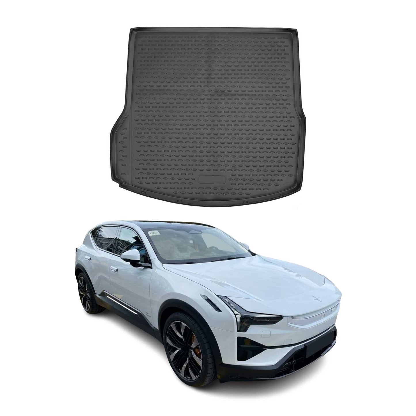 Kofferraummatte Kofferraumwanne für Polestar 2 2020-2025 Gummi TPE Schwarz
