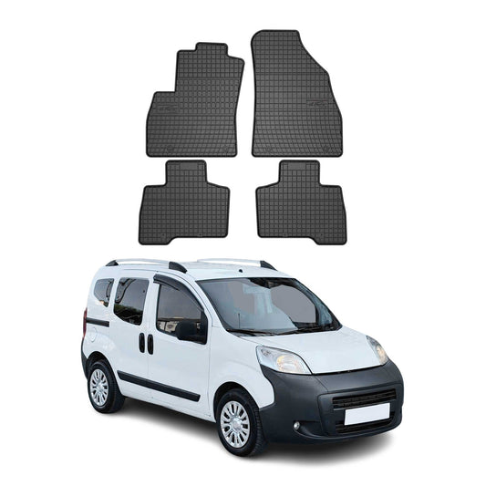 Covorașe cauciucate negre pentru 5 persoane Citroen Nemo 2007-2017, 4 buc.